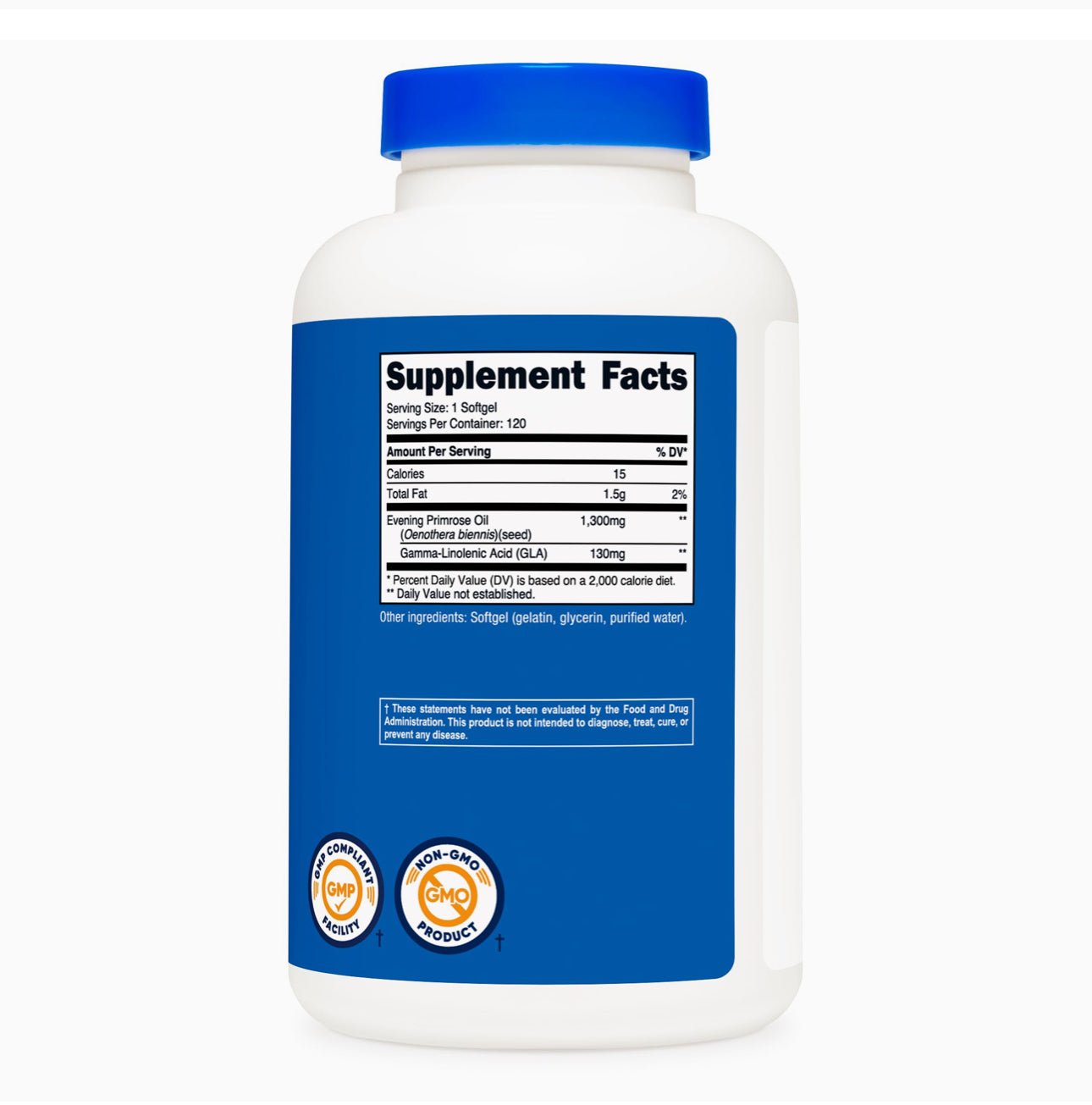 Nutricost Evening Primrose Oil 1,300mg | 120 Servings | Cold Pressed | 120 Softgels Exp 07/2027 - Ome's Beauty Mart