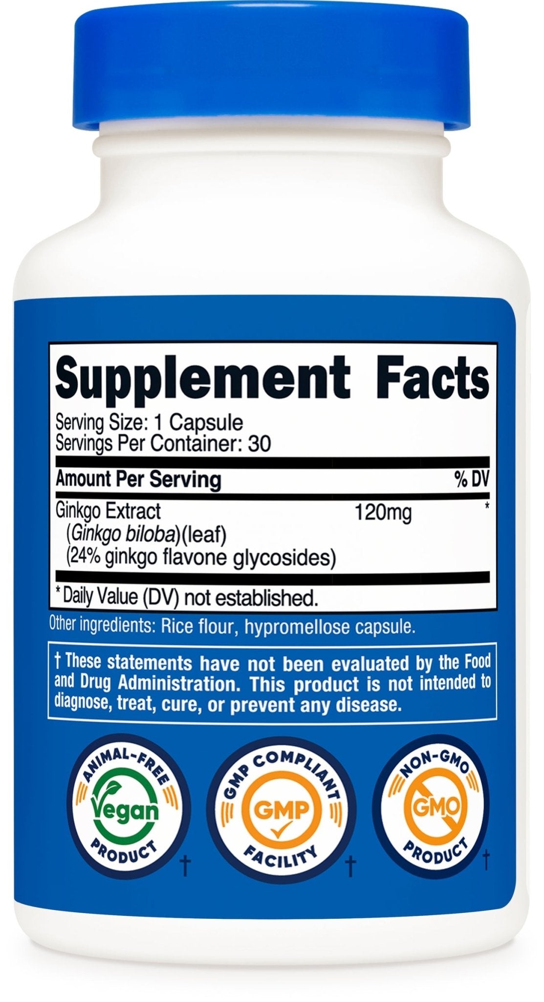 Nutricost Ginkgo Biloba 120mg | Extra Strength Ginkgo Biloba Extract | Supports Brain Function & Mental Alertness | 30 Capsules Exp 08/2027 - Ome's Beauty Mart