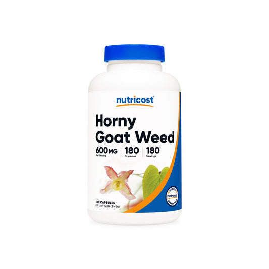 Nutricost Horny Goat Weed Extract (Epimedium) | 600mg Per Capsule | 180 Servings | Libido Enhancer for Men & Women | 180 Capsules Exp 06/2027 - Ome's Beauty Mart