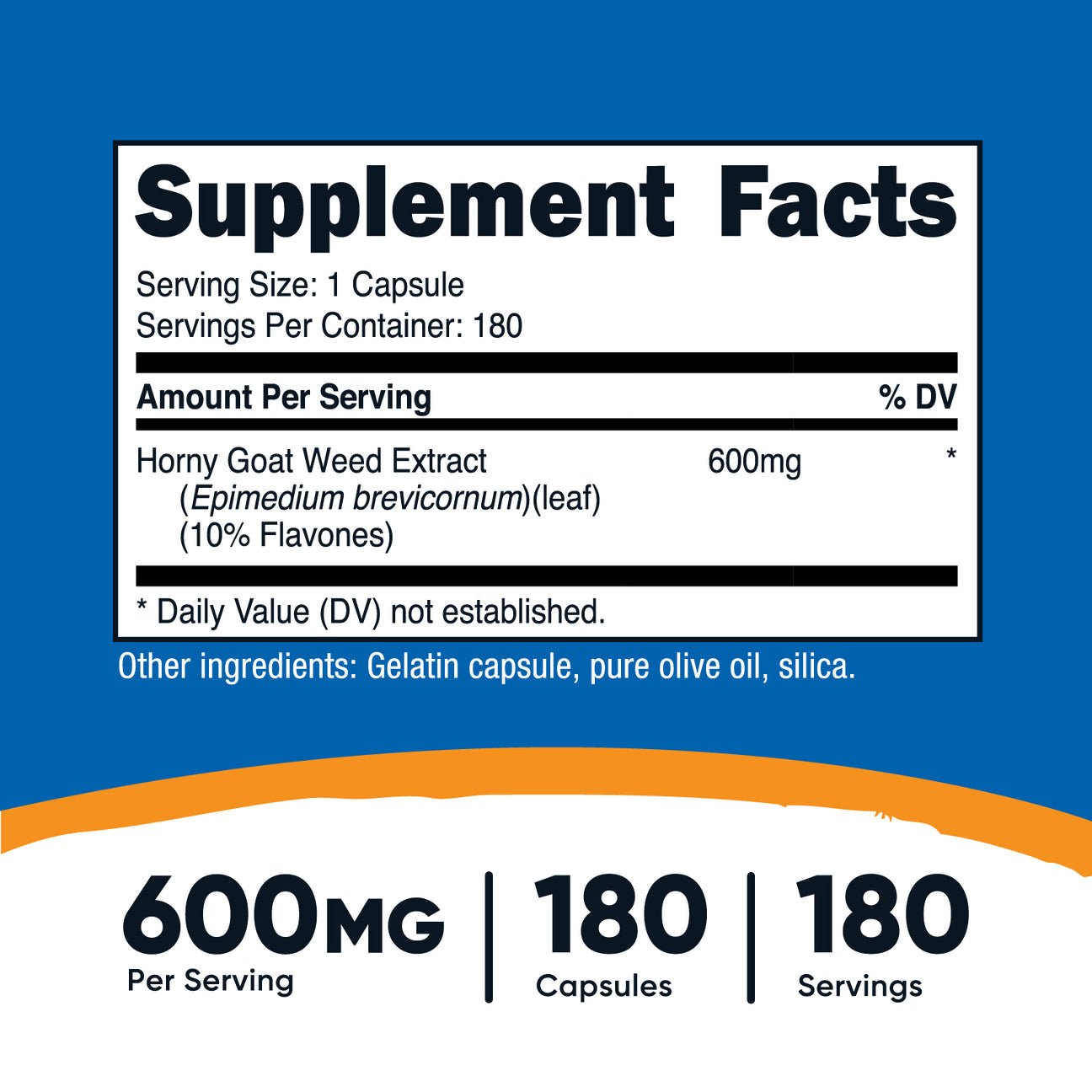 Nutricost Horny Goat Weed Extract (Epimedium) | 600mg Per Capsule | 180 Servings | Libido Enhancer for Men & Women | 180 Capsules Exp 06/2027 - Ome's Beauty Mart