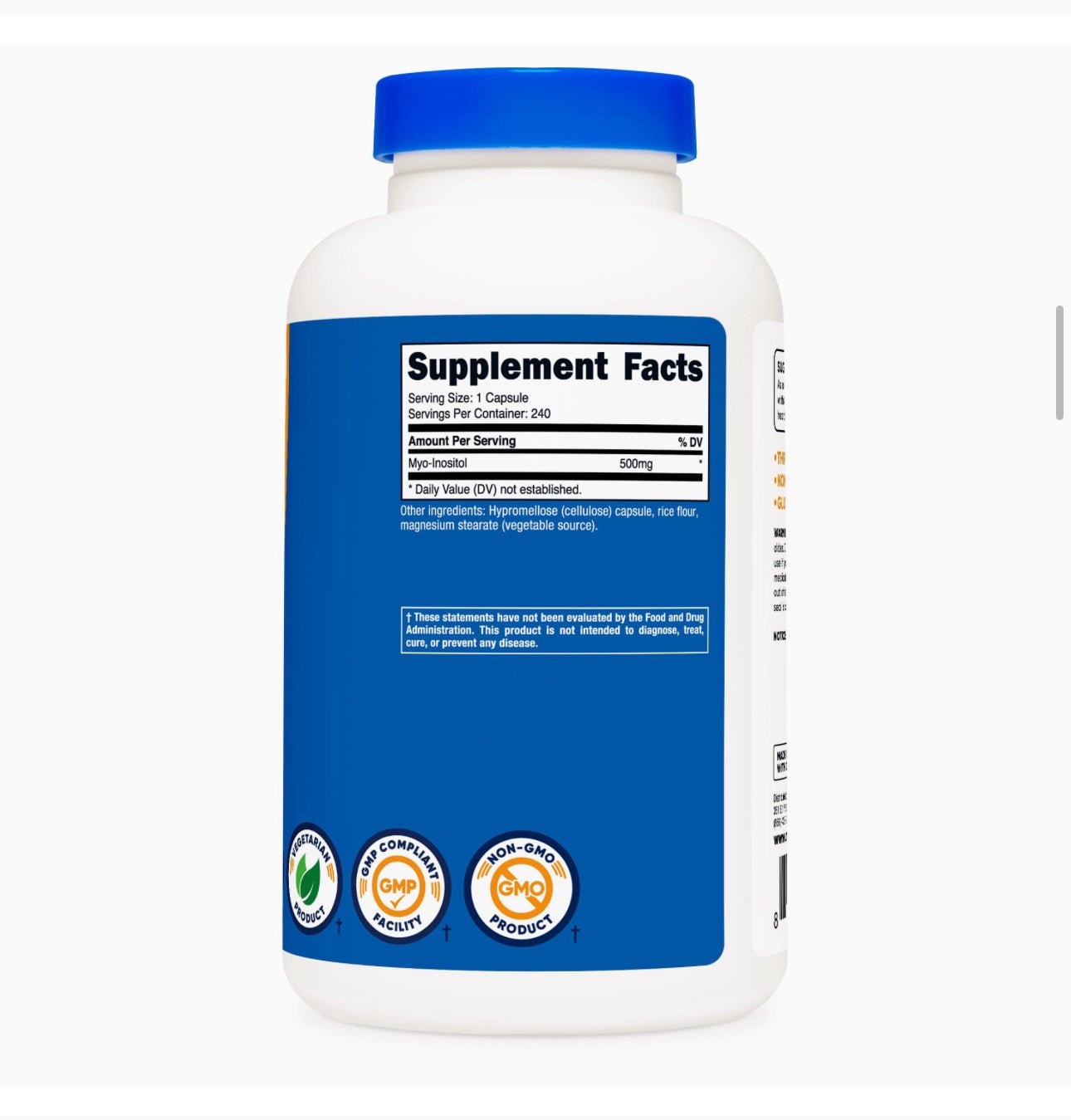 Nutricost Inositol 500mg | Myo-Inositol | 240 Capsules Exp 01/2027 - Ome's Beauty Mart