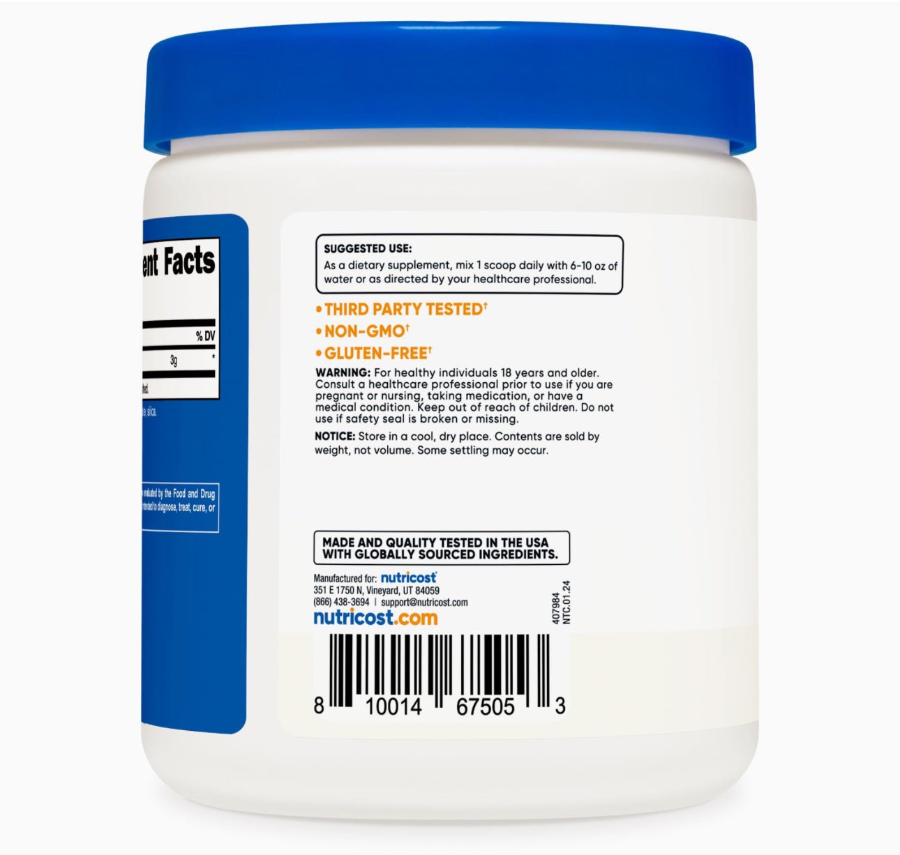 Nutricost L - Citrulline Malate 3g Powder | Supports Protein Metabolism | 98 Servings | Healthy Immune System Function | 10.7oz (300g) Exp 02/2027 - Ome's Beauty Mart