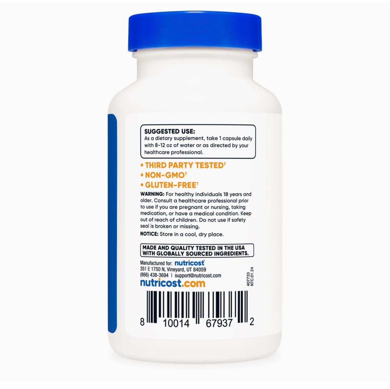 Nutricost L - Theanine 200mg Double Strength | 120 Servings | 120 Capsules Exp 03/2027 - Ome's Beauty Mart