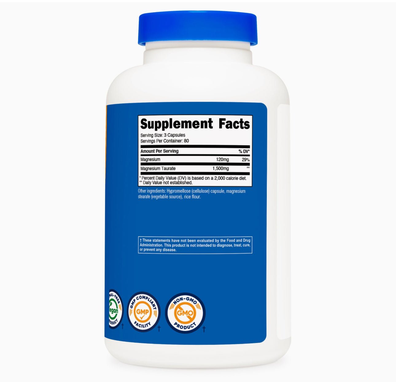 Nutricost Magnesium Taurate 1,500mg | 80 Servings | 240 Capsules Exp 04/2027 - Ome's Beauty Mart