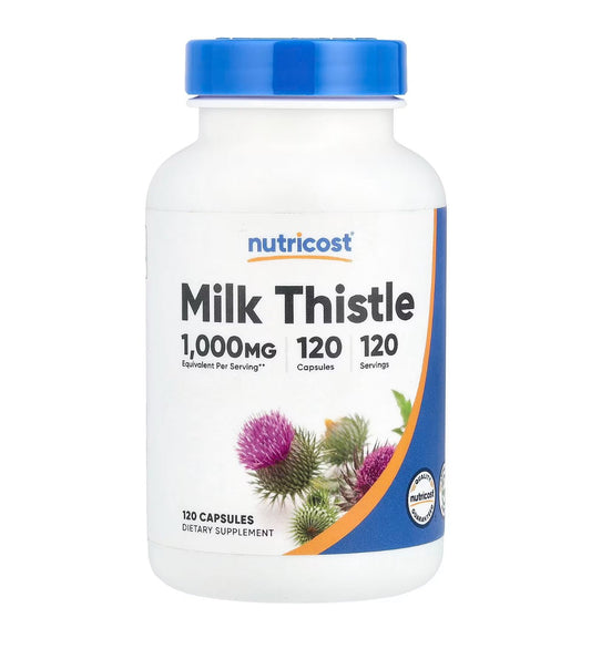 Nutricost Milk Thistle 1,000mg (Silymarin) | Supports Liver Function | Detoxification Support | 120 Capsules Exp 07/2027 - Ome's Beauty Mart