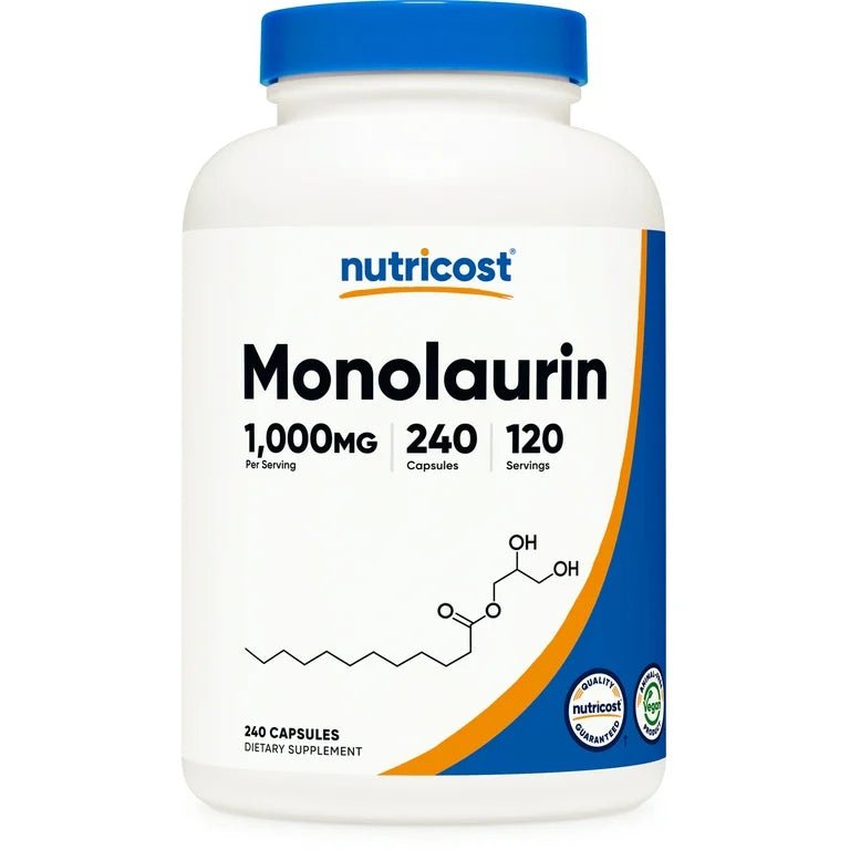 Nutricost Monolaurin 1000mg | Immune System Support | 500mg Per Capsule | 240 Capsules - Exp 06/2027 - Ome's Beauty Mart