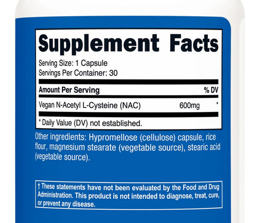 Nutricost NAC N - Acetyl L - Cysteine 600mg | Supports Immune System and Liver Health | Fights Free Radicals | 30 Capsules Exp 07/2027 - Ome's Beauty Mart