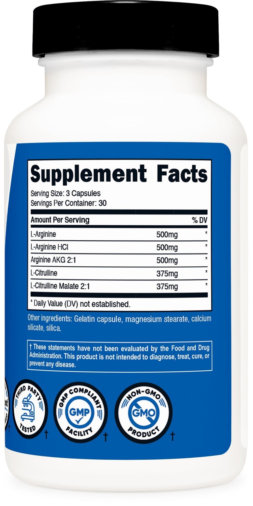 Nutricost Nitric Oxide Booster 2250mg | 750mg Per Casule | 30 Servings | 90 Capsules Exp 08/2027 - Ome's Beauty Mart