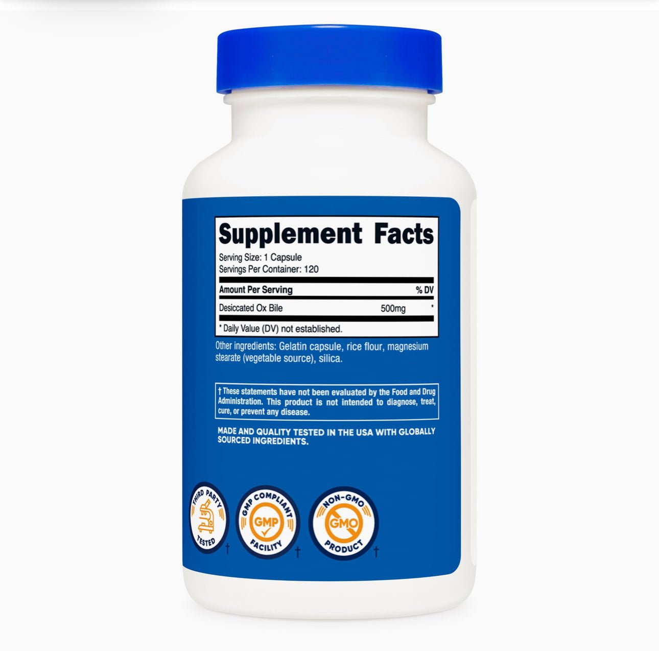 Nutricost Ox Bile Capsules 500mg 120 Capsules Exp 01/2027 - Ome's Beauty Mart