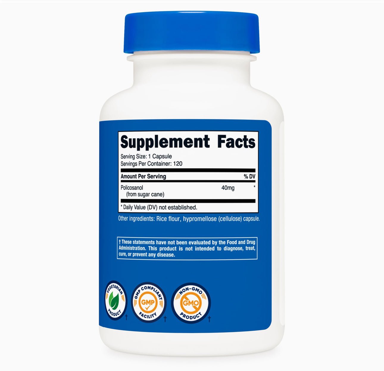 Nutricost Policosanol 40mg | Reduces Cholesterol Levels | 120 Capsules Exp 03/2027 - Ome's Beauty Mart