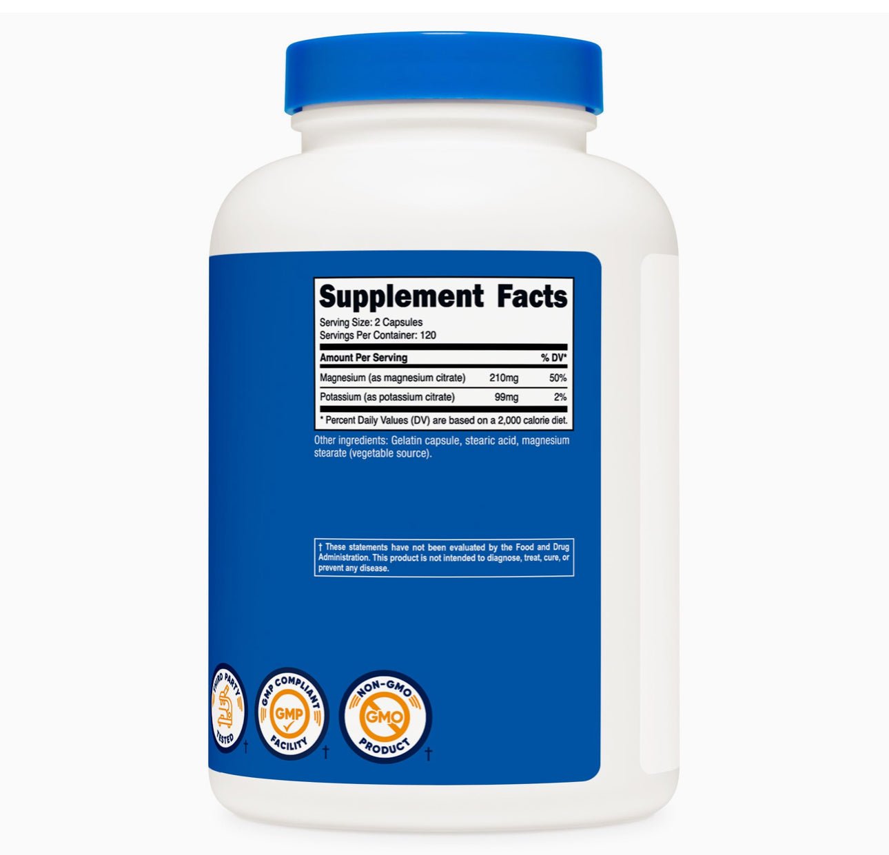 Nutricost Potassium 99mg + Magnesium Citrate 210mg - 240 Capsules Exp 6/2027 - Ome's Beauty Mart