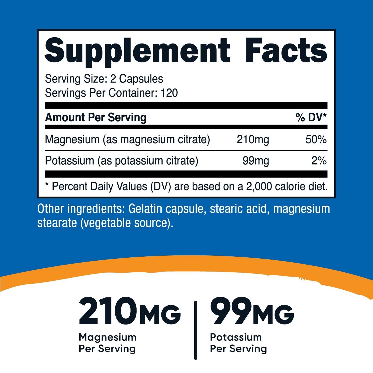 Nutricost Potassium 99mg + Magnesium Citrate 210mg - 240 Capsules Exp 6/2027 - Ome's Beauty Mart