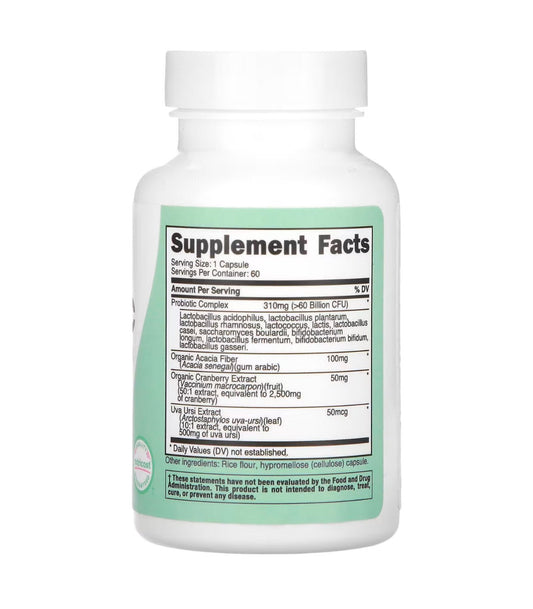 Nutricost Probiotics for Women 60 Billion CFU Complex with Acacia Fiber, Uva Ursi, & Cranberry Extract | 60 Servings | 60 Capsules Exp 03/2026 - Ome's Beauty Mart