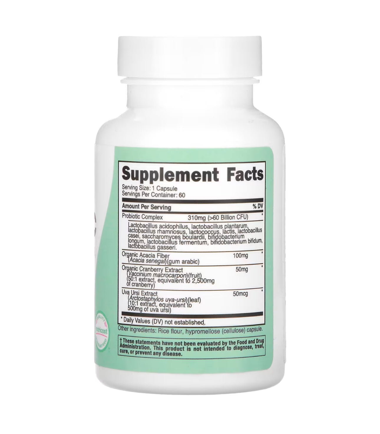 Nutricost Probiotics for Women 60 Billion CFU Complex with Acacia Fiber, Uva Ursi, & Cranberry Extract | 60 Servings | 60 Capsules Exp 03/2026 - Ome's Beauty Mart