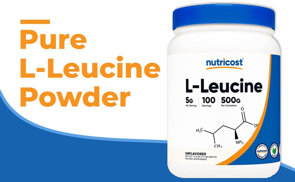 Nutricost Pure L - Leucine Powder | 5g per Serving | 100 Servings | 17.6oz/500g Exp 02/2027 - Ome's Beauty Mart