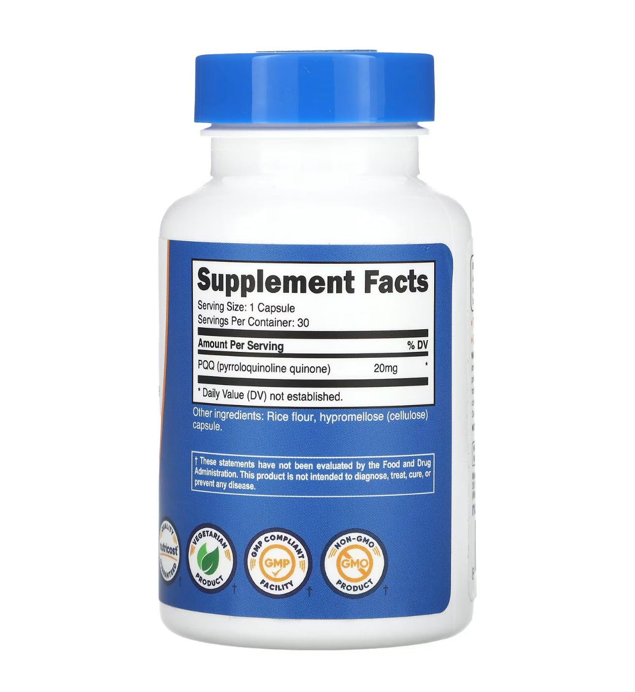 Nutricost PyrroloQuinoline Quinone PQQ 20mg - 30 Capsules Exp 04/2027 - Ome's Beauty Mart