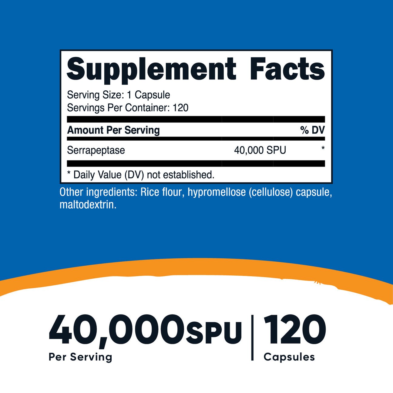 Nutricost Serrapeptase 40,000 SPU | 120 Servings | 120 Capsules Exp 03/2027 - Ome's Beauty Mart