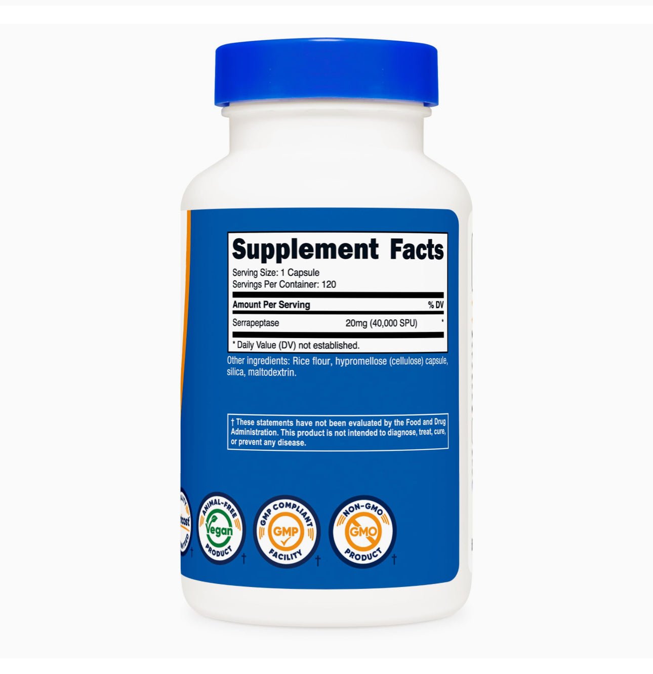 Nutricost Serrapeptase 40,000 SPU | 120 Servings | 120 Capsules Exp 03/2027 - Ome's Beauty Mart