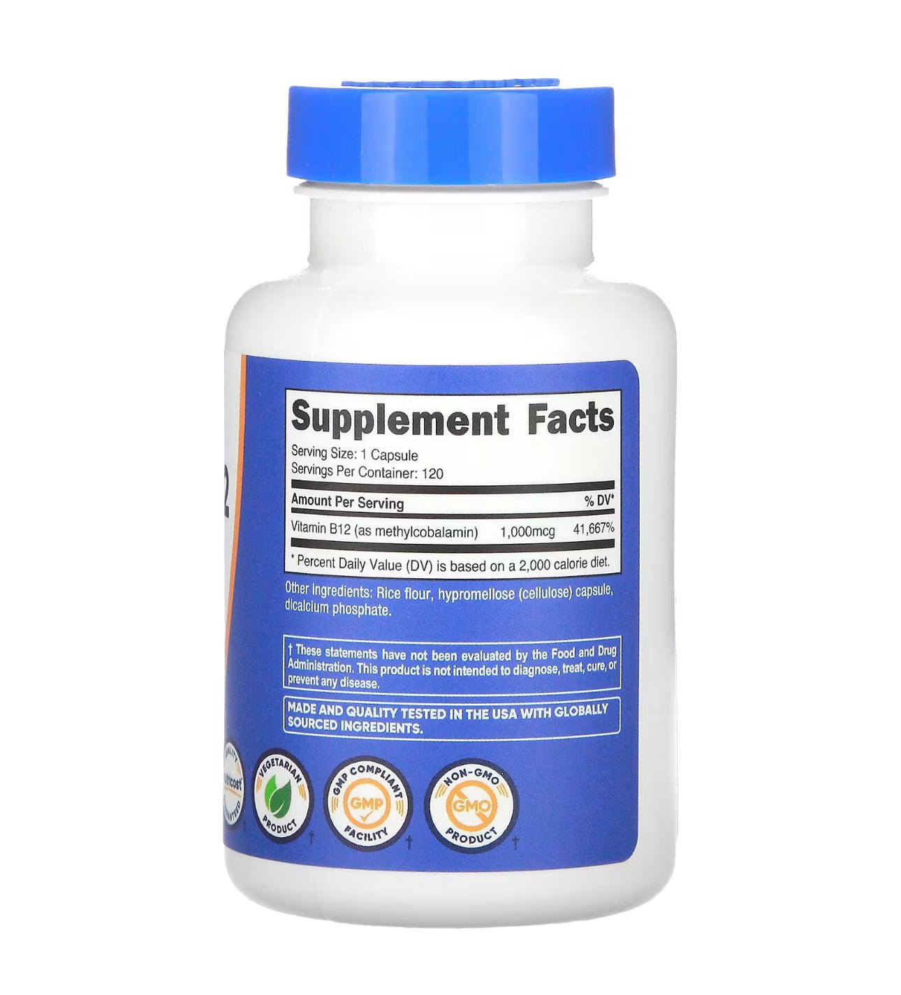 Nutricost Vitamin B12 (Methylcobalamin) 1000mcg | 120 Capsules Exp 04/2027 - Ome's Beauty Mart