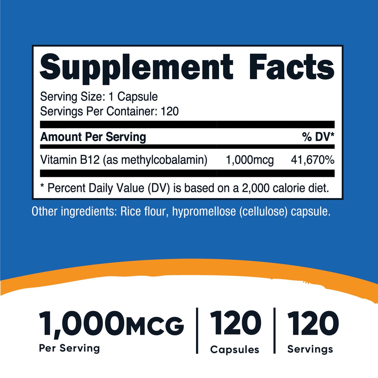 Nutricost Vitamin B12 (Methylcobalamin) 1000mcg | 120 Capsules Exp 04/2027 - Ome's Beauty Mart