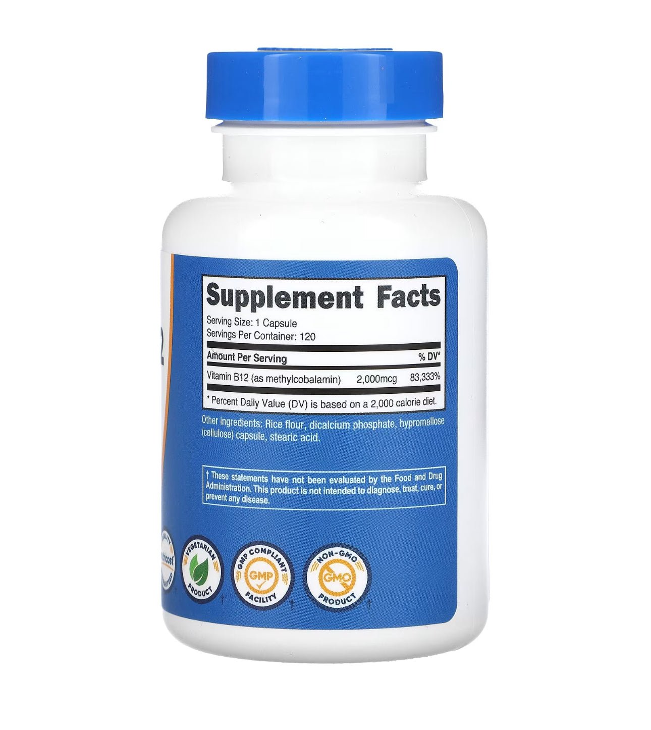 Nutricost Vitamin B12 (Methylcobalamin) 2000mcg | 120 Capsules Exp 03/2027 - Ome's Beauty Mart