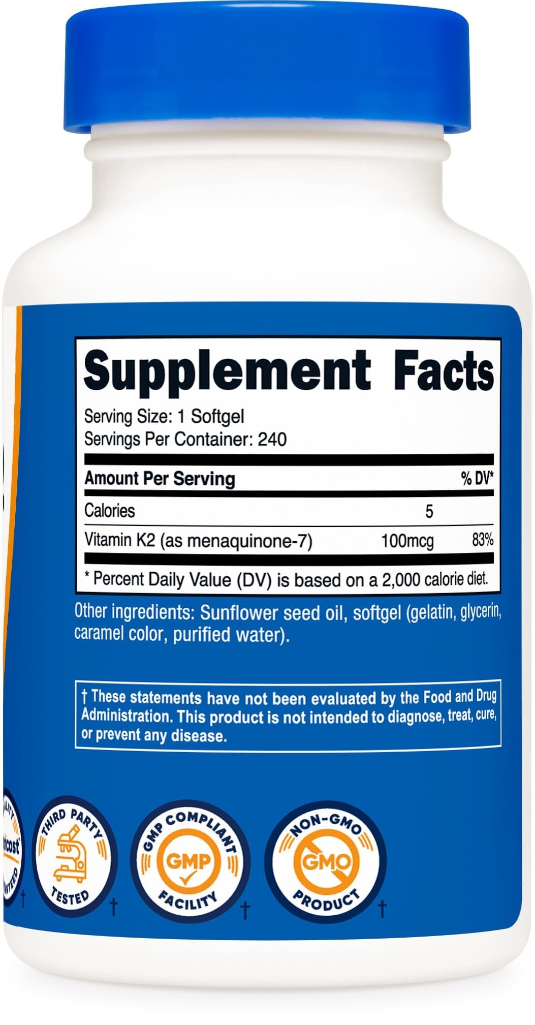 Nutricost Vitamin K2 MK-7 100 mcg | 240 Servings | 240 Softgels Exp 02/2027 - Ome's Beauty Mart