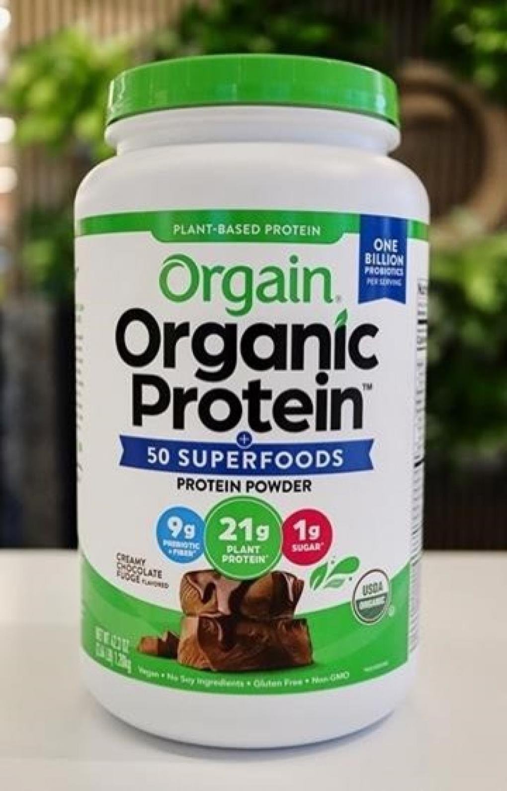 Orgain Organic Plant - Based Protein Powder with 50 Superfoods + Prebiotic | 21g Plant Protein | 24 Servings | Creamy Chocolate Fudge, 2.64lb (1.2kg) Exp 10/2025 - Ome's Beauty Mart