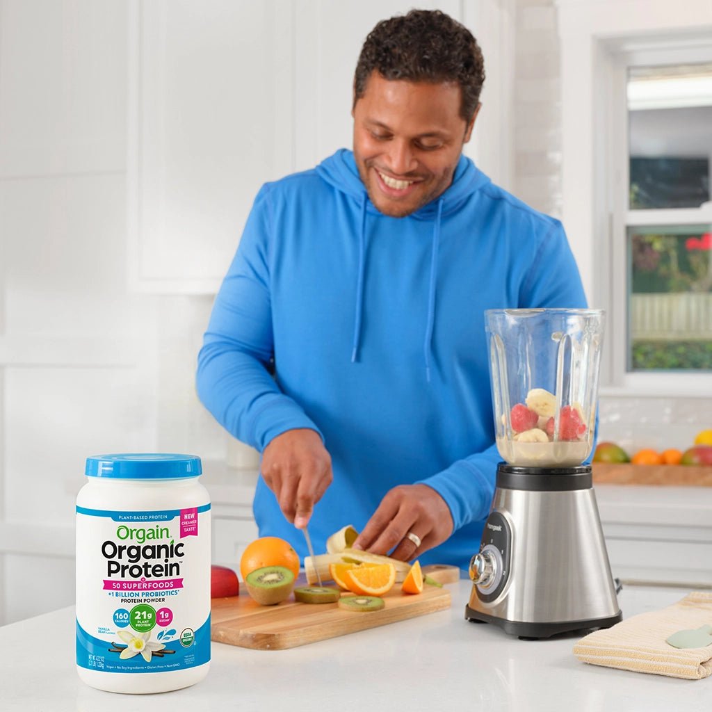 Orgain Organic Plant - Based Protein Powder with 50 Superfoods + Prebiotic | 21g Plant Protein | 24 Servings | Vanilla Bean Flavored , 2.7Lb (1.22kg) Exp 03/2026 - Ome's Beauty Mart