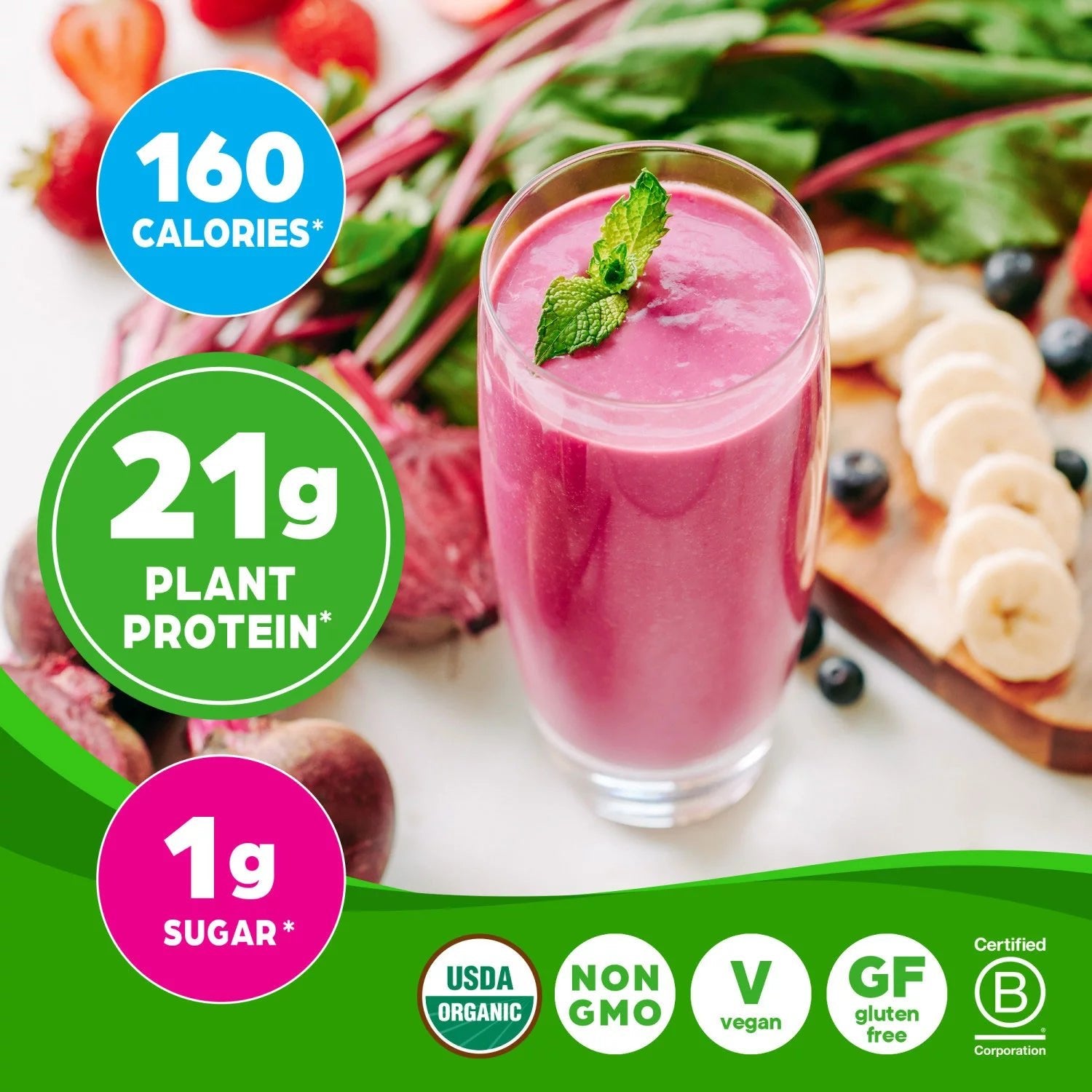 Orgain Organic Plant - Based Protein Powder with 50 Superfoods + Prebiotic | 21g Plant Protein | 24 Servings | Vanilla Bean Flavored , 2.7Lb (1.22kg) Exp 03/2026 - Ome's Beauty Mart