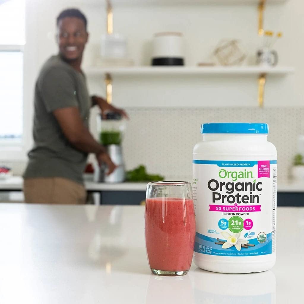 Orgain Organic Plant - Based Protein Powder with 50 Superfoods + Prebiotic | 21g Plant Protein | 24 Servings | Vanilla Bean Flavored , 2.7Lb (1.22kg) Exp 03/2026 - Ome's Beauty Mart