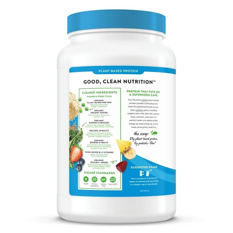 Orgain Organic Plant - Based Protein Powder with 50 Superfoods + Prebiotic | 21g Plant Protein | 24 Servings | Vanilla Bean Flavored , 2.7Lb (1.22kg) Exp 03/2026 - Ome's Beauty Mart