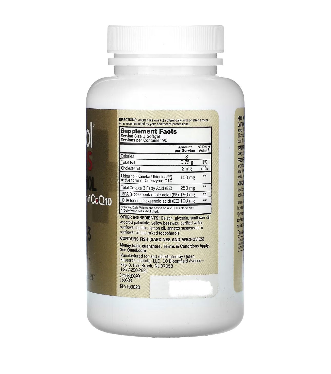 Qunol Plus Ubiquinol 100mg with Omega - 3 250mg | Antioxidant Support for Heart Health and Energy Production | Active Form of CoQ10, 90 Softgels Exp 12/2026 - Ome's Beauty Mart