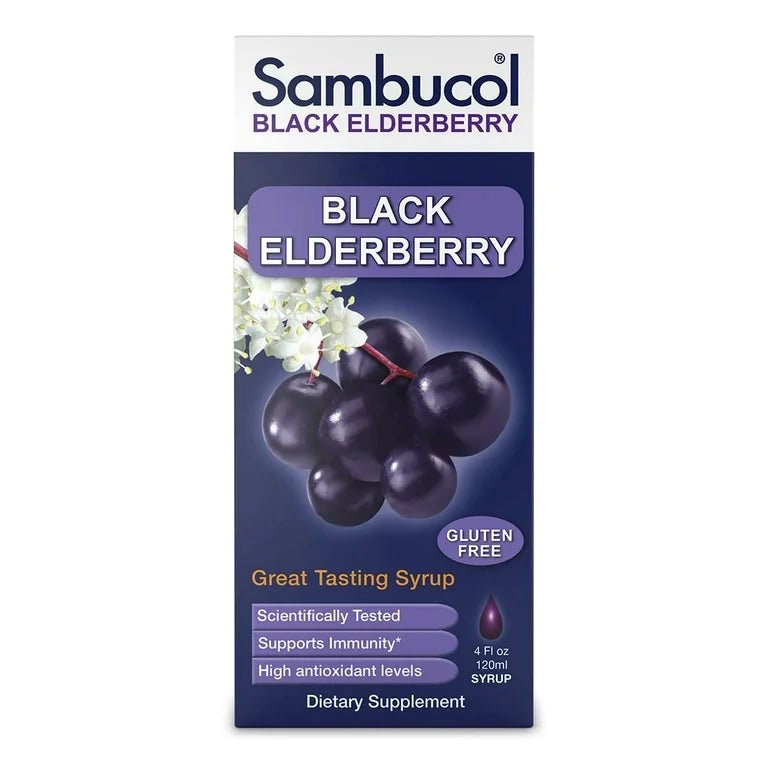 Sambucol Black Elderberry Original Immune Support Syrup - 4oz/120ml Exp 8/2025 - Ome's Beauty Mart