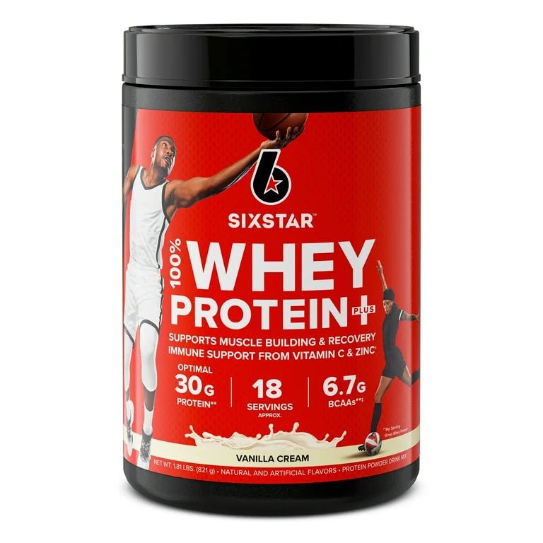 Six Star 100% Whey Protein Powder Plus | Protein 30g, BCAAs 6.7g | Vanilla 1.81lbs/821g Exp 04/2027 - Ome's Beauty Mart