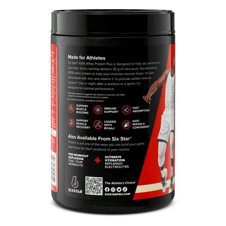 Six Star 100% Whey Protein Powder Plus | Protein 30g, BCAAs 6.7g | Vanilla 1.81lbs/821g Exp 04/2027 - Ome's Beauty Mart