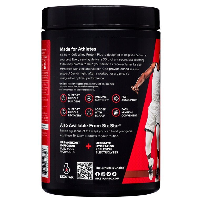 Six Star Pro 100% Whey Protein Powder Plus 30g Protein, Triple Chocolate 1.81lbs/826g Exp 04/2027 - Ome's Beauty Mart
