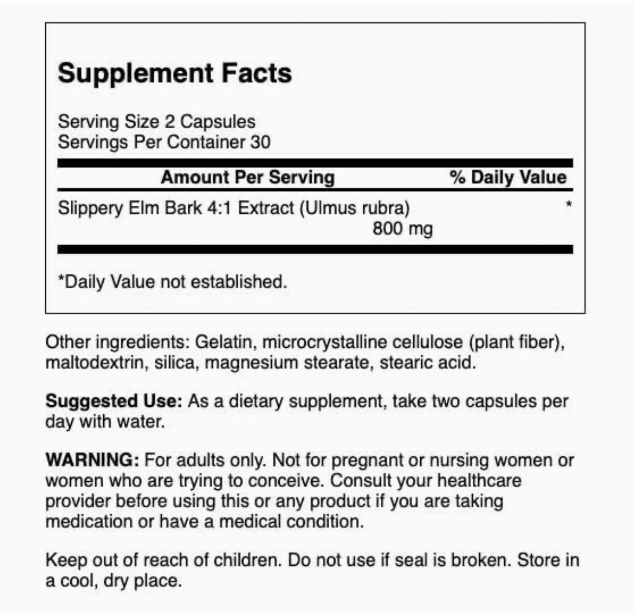 Swanson Slippery Elm Bark 400mg per Capsule | Helps Coat & Soothe Gastrointestinal (GI) Tract | Helps with Acid Reflux | 60 Capsules Exp 08/2026 - Ome's Beauty Mart