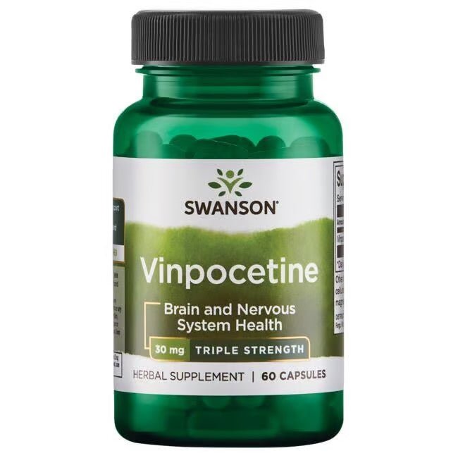 Swanson Vinpocetine 30 mg Triple Strength | Brain and Nervous System Health | 60 Capsules Exp 02/2027 - Ome's Beauty Mart