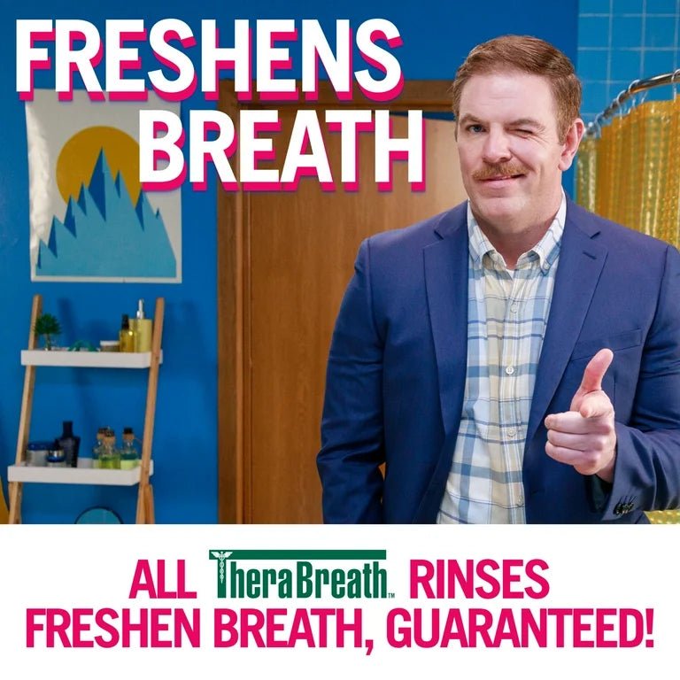 TheraBreath Anticavity Oral Rinse Fluoride | Strengthens the Teeth + Enamel, Fights Cavities for 12 Hours | Mouth Wash | Dentist Formulated | 16 fl oz Exp 06/2025 - Ome's Beauty Mart