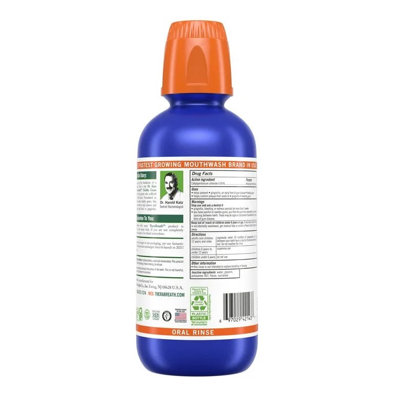 TheraBreath Healthy Gums Antigingivitis Oral Rinse Mouth Wash | Protects from Plaque & Tartar | Clean Mint, 16 fl.oz Exp 05/2025 - Ome's Beauty Mart