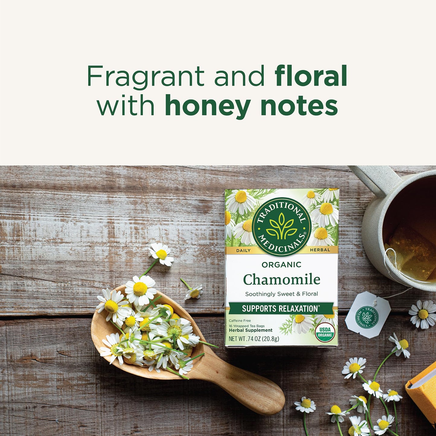 Traditional Medicinals Organic Chamomile Tea | Calms Your Nerves | Supports Relaxation and Healthy Digestion | 16 Tea Bags Exp 2027 - Ome's Beauty Mart