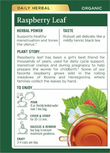 Traditional Medicinals Organic Raspberry Leaf | Eases Menstrual Cramps & Supports a Healthy Pregnancy | 16 Tea Bags Exp 06/2027 - Ome's Beauty Mart