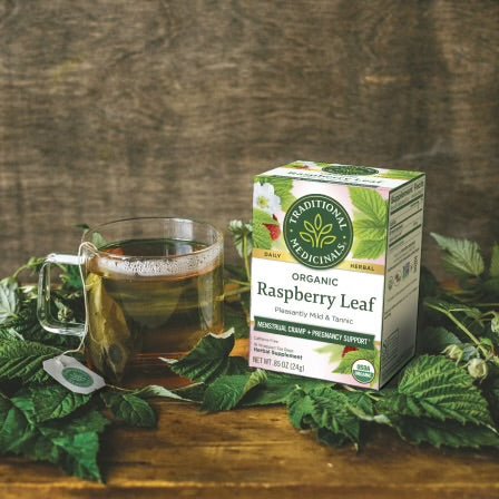 Traditional Medicinals Organic Raspberry Leaf | Eases Menstrual Cramps & Supports a Healthy Pregnancy | 16 Tea Bags Exp 06/2027 - Ome's Beauty Mart