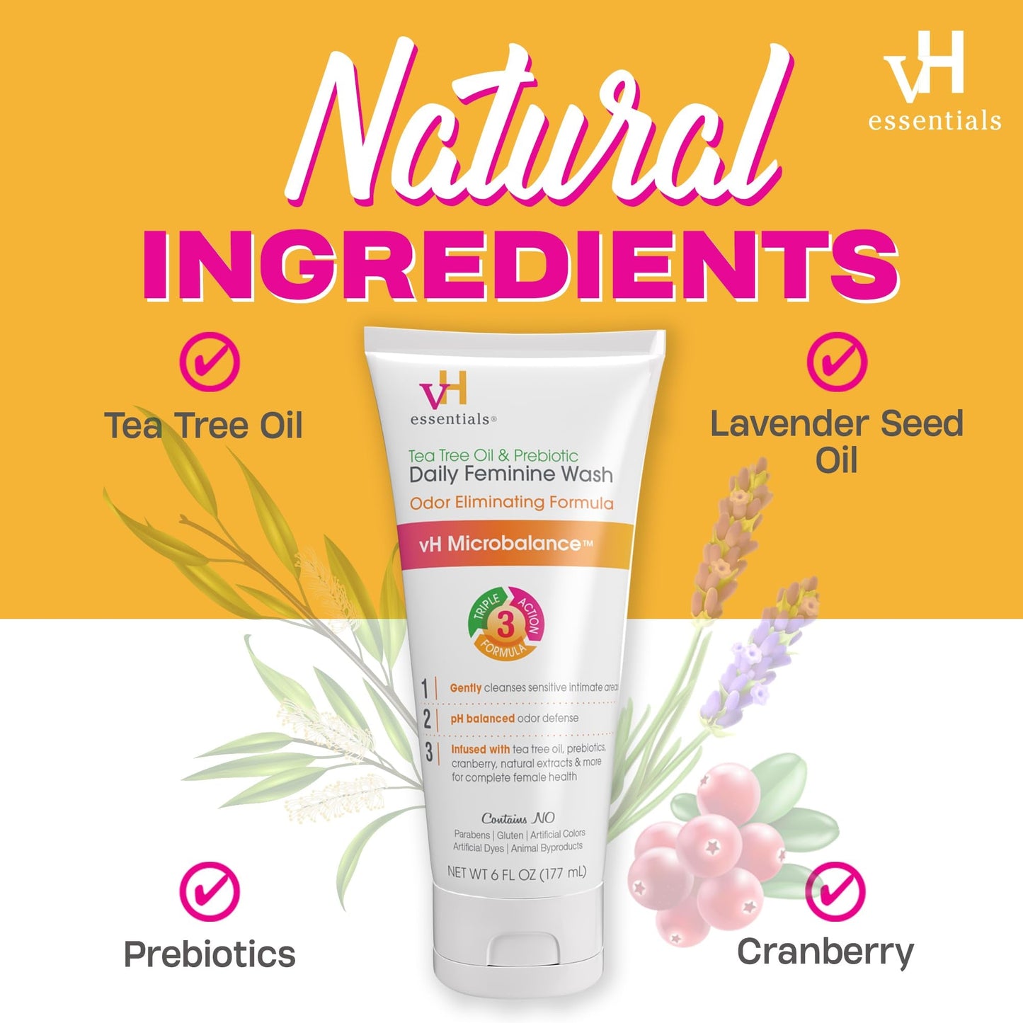vH essentials Daily Prebiotic Feminine Wash | Odor Eliminating Formular - Ome's Beauty Mart