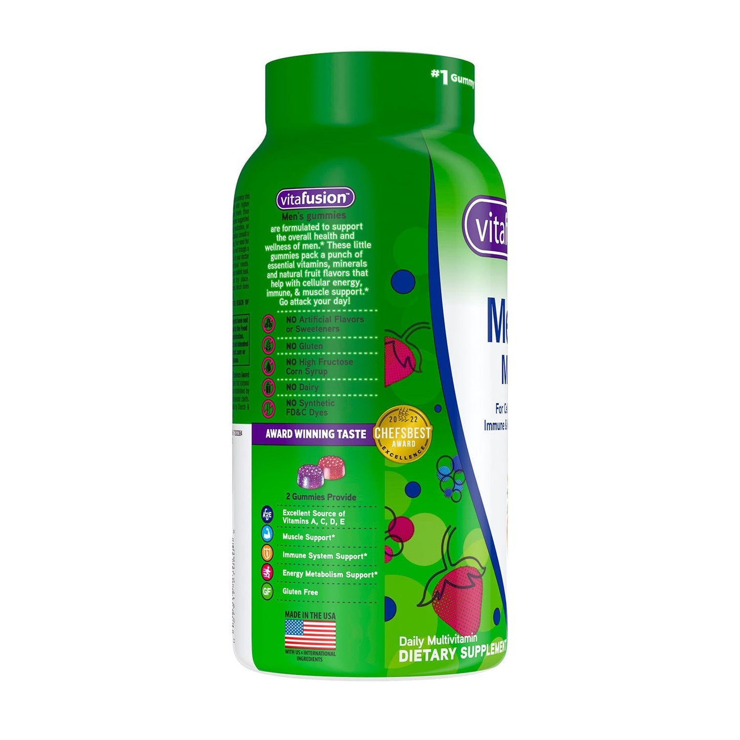 Vitafusion Gummy Vitamins for Men | Berry Flavored Daily Multivitamins for Men | 220 gummies Exp 08/2025 - Ome's Beauty Mart