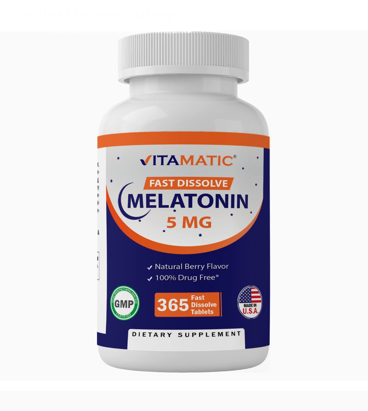 Vitamatic Melatonin 5mg Tablets | Sleep Aid | 1 Year Supply | Natural Berry Flavor - Chewable Quick Dissolve 365 Tablets Exp 01/2027 - Ome's Beauty Mart