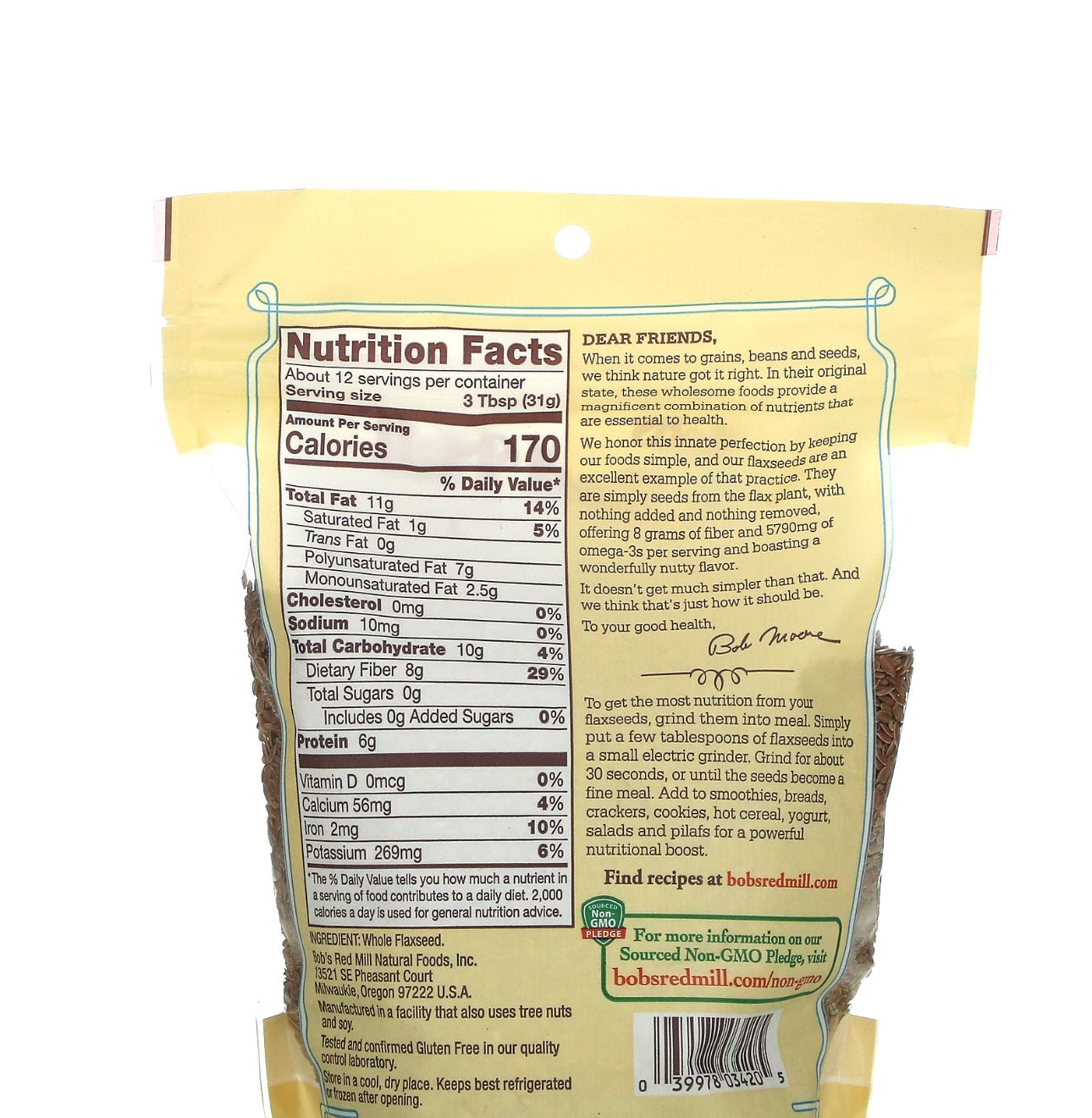 Bob’s Red Mill Natural Foods Whole Flaxseed 13oz (368g) - Ome's Beauty Mart