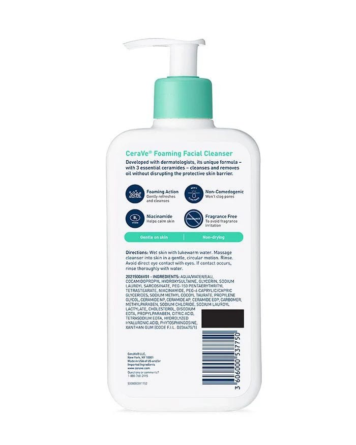 Cerave Foaming Facial Cleanser 12 oz - Ome's Beauty Mart