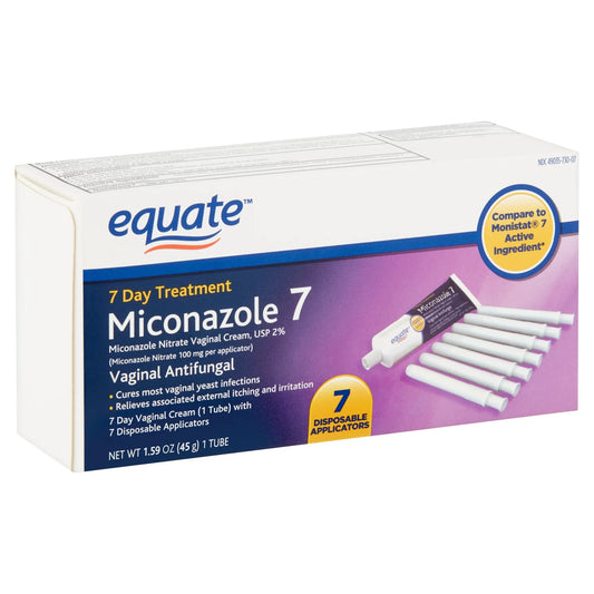 Equate Miconazole 7-Day Vaginal Cream | For Vaginal yeast infection | Similar to Monistat 7 | 1.59 oz/ 45g tube - Ome's Beauty Mart
