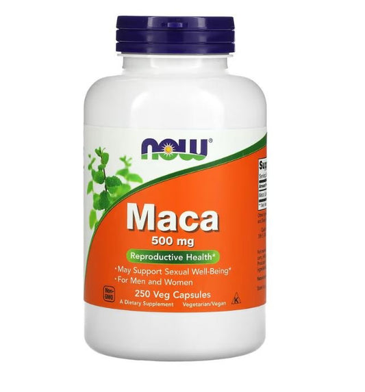 NOW Foods Maca 500 mg | Sexual & Reproductive Health | 250 Veg Capsules - Ome's Beauty Mart